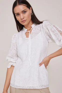 New Bruuns Bazaar MacluraBBImiras blouse - Sneeuwwitje