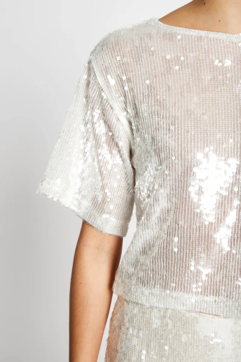 New Bruuns Bazaar MossroseBBGinia blouse - White w Silver