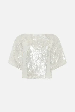 New Bruuns Bazaar MossroseBBGinia blouse - White w Silver