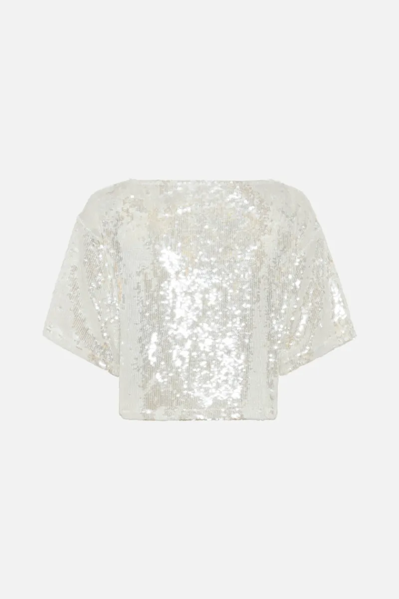 New Bruuns Bazaar MossroseBBGinia blouse - White w Silver