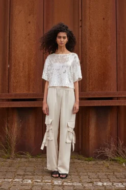 New Bruuns Bazaar MossroseBBGinia blouse - White w Silver