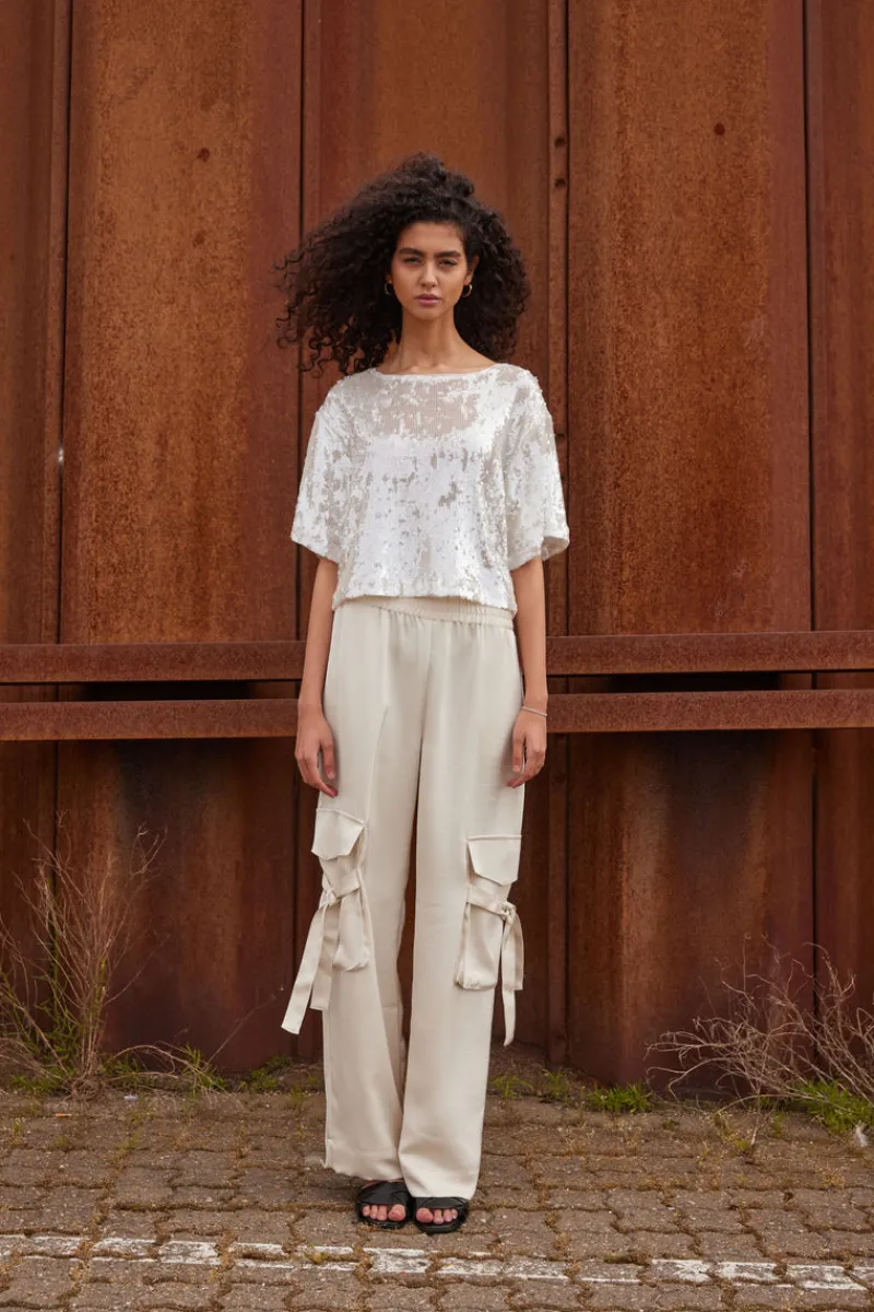 New Bruuns Bazaar MossroseBBGinia blouse - White w Silver