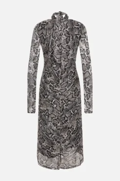 Discount Bruuns Bazaar Phlox Galathea jurk - Donkere slangenprint