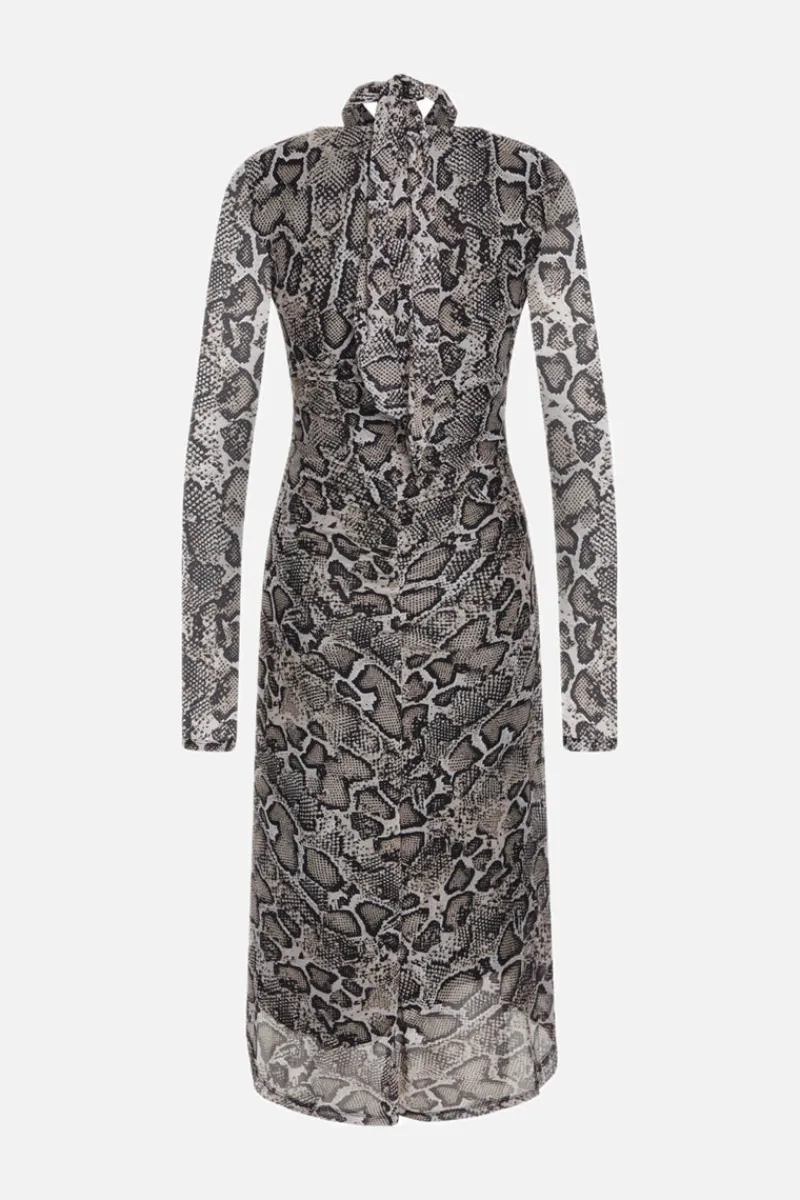 Discount Bruuns Bazaar Phlox Galathea jurk - Donkere slangenprint