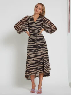 Outlet Bruuns Bazaar PhloxBBNora jurk - Beige/zwart