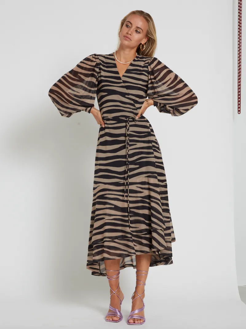 Outlet Bruuns Bazaar PhloxBBNora jurk - Beige/zwart