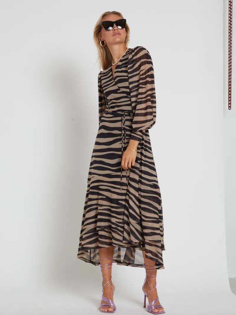 Outlet Bruuns Bazaar PhloxBBNora jurk - Beige/zwart