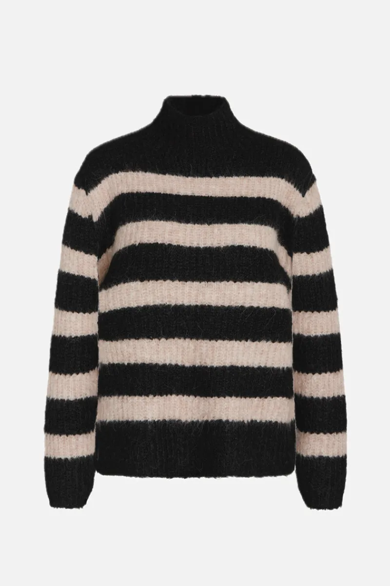 Outlet Bruuns Bazaar SyringaBBTika breisel - Zwart/Beige strepen