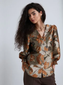 Clearance Bruuns Bazaar WhirlingBBLicy shirt - Bruine bloem