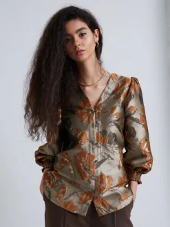 Clearance Bruuns Bazaar WhirlingBBLicy shirt - Bruine bloem