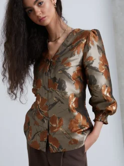 Clearance Bruuns Bazaar WhirlingBBLicy shirt - Bruine bloem
